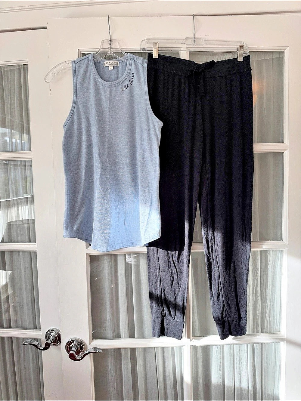 P.J. Salvage Wild Heart Sleep Tank and Lounge Pants Set Black & Blue